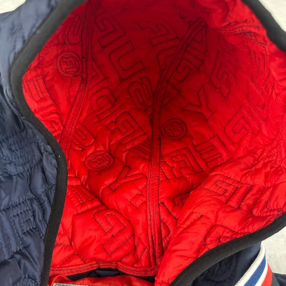 Superdry Quilted Jacket Baltic Blue Hooded Puffer Mens XXL M500086A